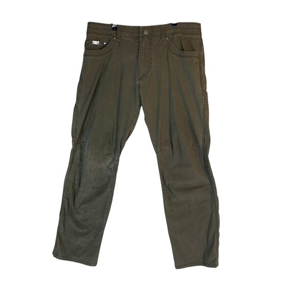 KUHL Olive Green Pants Men’s Size 36x32 Outdoor Hiking Workwear Cotton - Picture 1 of 12